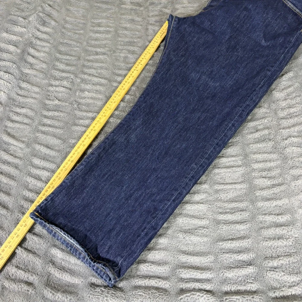 Levis 501 Original Fit Jeans Mens 44x30 Dark Wash Blue Denim Button Fly AB317